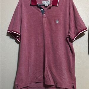 Original Penguin Red Polo Shirt Sporty Trim